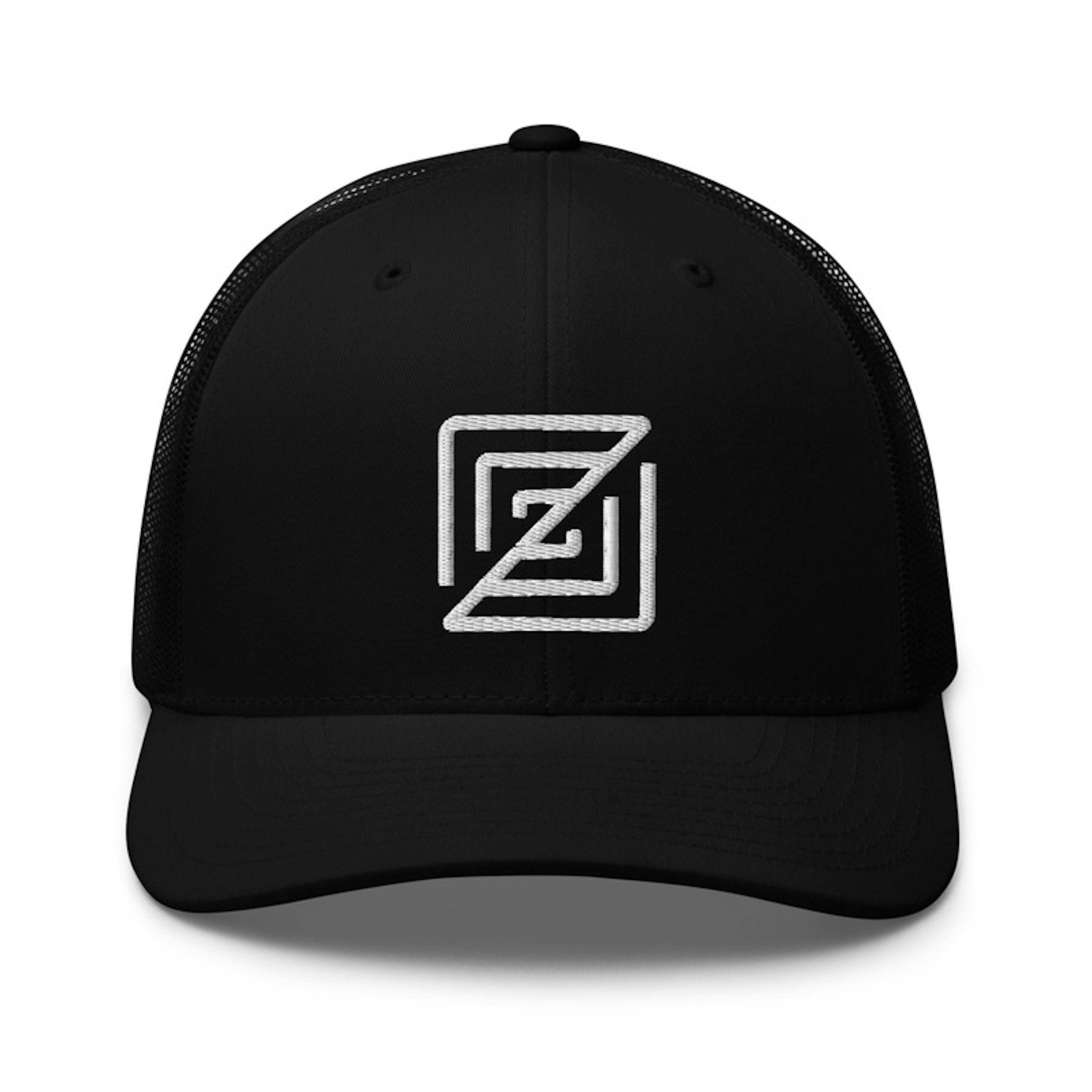 Zed Black Trucker Hat with White Logo